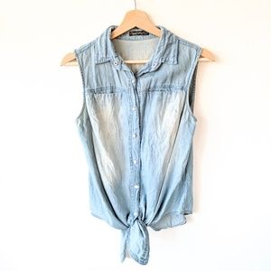 Jean Button Down Tank Top